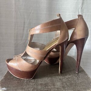 MICHAEL Michael Kors Tan Zip-up Heels